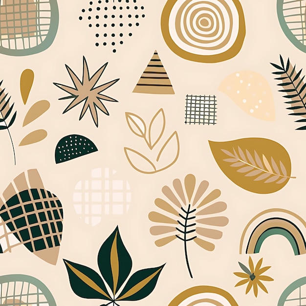 Photo abstract pattern with natural and geometric shapes in earthy tones