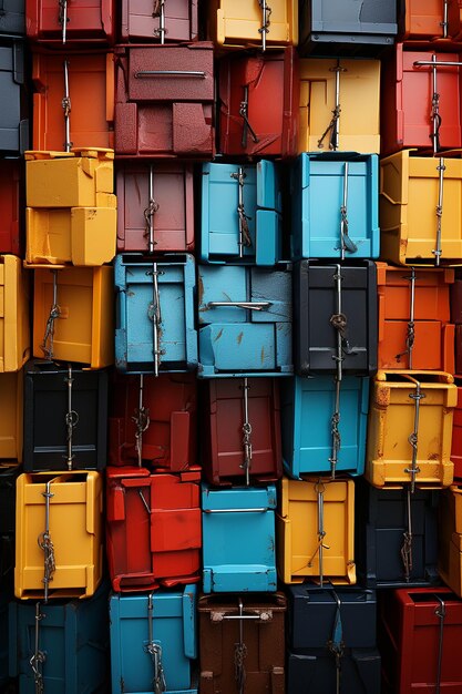 abstract photo of metal containers in different colors