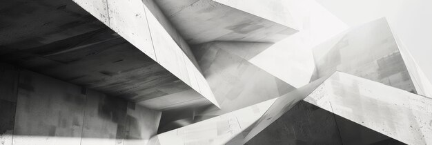 Photo abstract photo showcasing a modern concrete architectural structure highlighting sharp angles