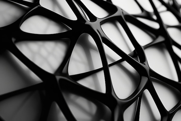 Abstract photorealistic black and white network with gradient patterns