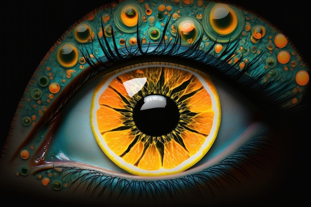 Abstract picture of a citrus eye ai generated