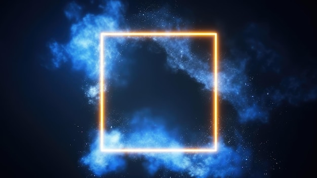 Photo abstract picture of rectangle shape portal or frame with yellow light aig35