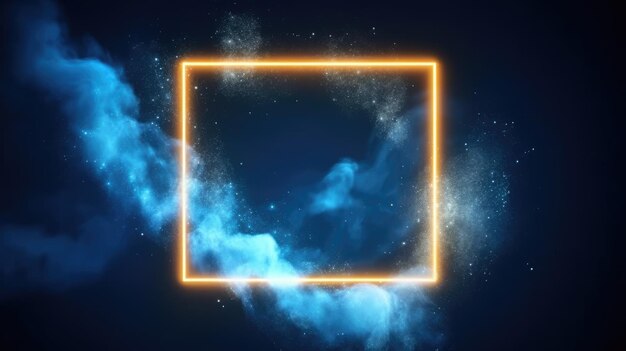 Photo abstract picture of rectangle shape portal or frame with yellow light aig35