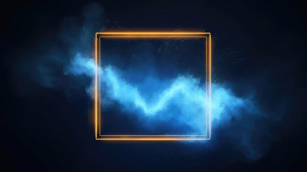 Photo abstract picture of rectangle shape portal or frame with yellow light aig