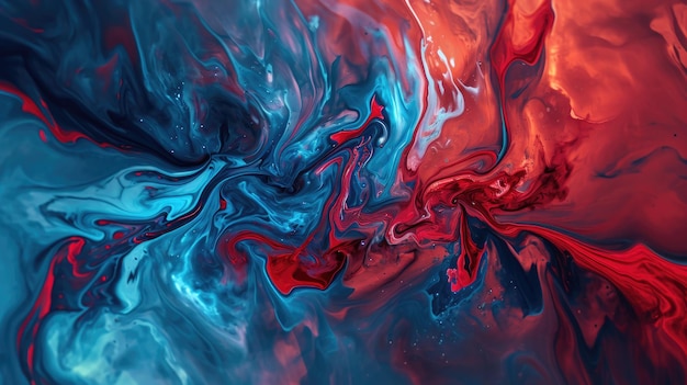 Abstract picture of two colour between blue and red mixing each other aigx