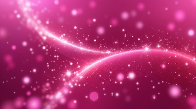 Photo abstract pink background with glowing lights and bokeh