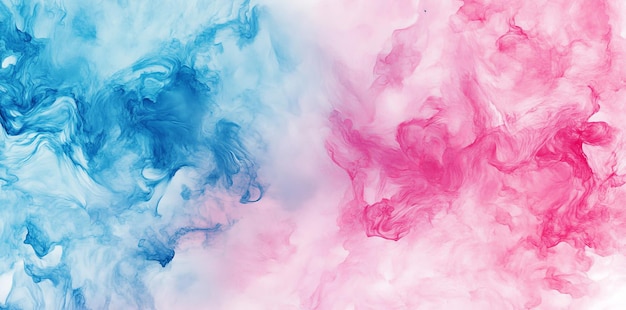 Photo abstract pink and blue smoke swirls on a white background