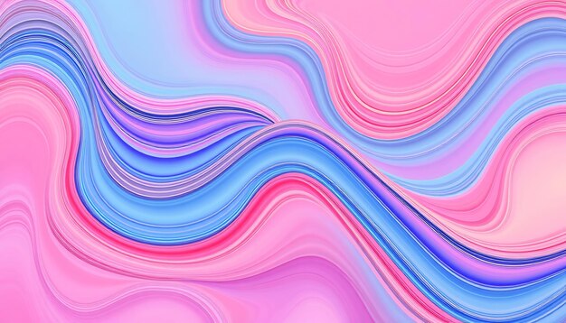 Abstract pink and blue wavy background with liquid flow