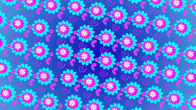 Abstract pink and cyan color flower pattern design Flower pattern design for cloth tiles