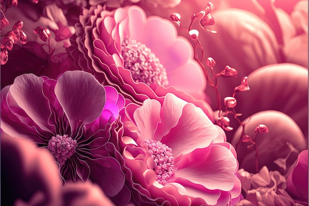 Abstract pink floral background with beautiful flowers Abstract wedding backdrop Ai generated