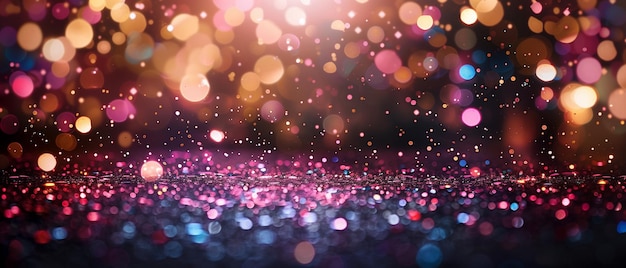 Photo abstract pink and gold glitter background