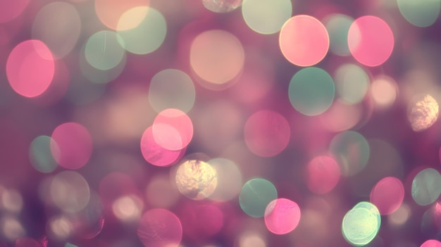 Abstract Pink and Green Bokeh Background