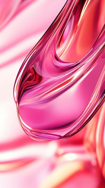 Photo abstract pink and orange liquid swirl background digital art 3d rendering design element