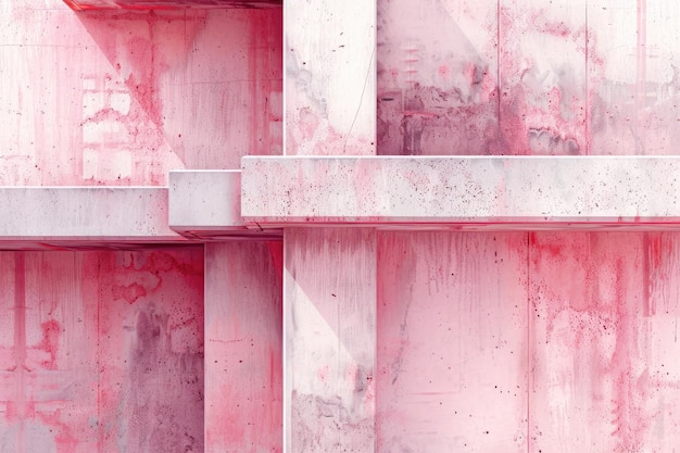 Photo abstract pink painted concrete structure