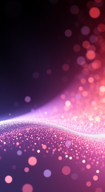 Photo abstract pink and purple glitter bokeh background with a wave of sparkle