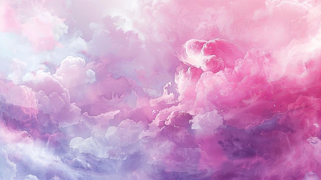 Photo abstract pink and purple watercolor cloudscape