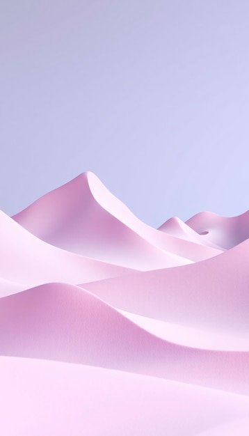 Abstract pink sand dunes under a soft purple sky