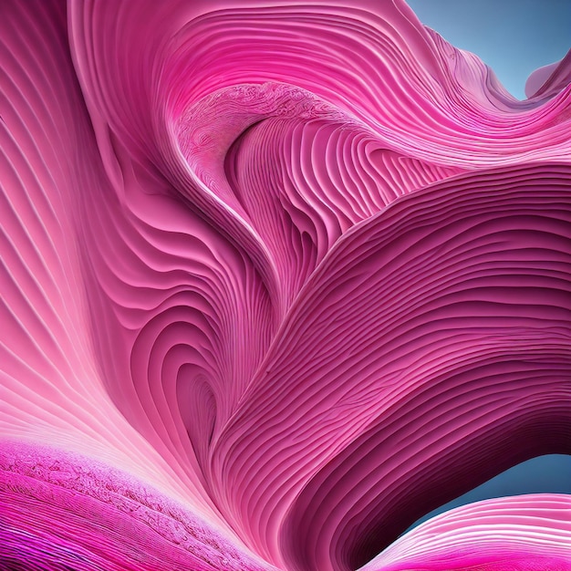 Abstract pink spiral curvy wave generative art by AI