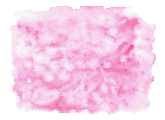 Abstract pink watercolor on white background.The color splashing in the paper.It is a hand drawn.