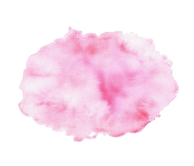 Abstract pink watercolor on white background.The color splashing in the paper.It is a hand drawn.