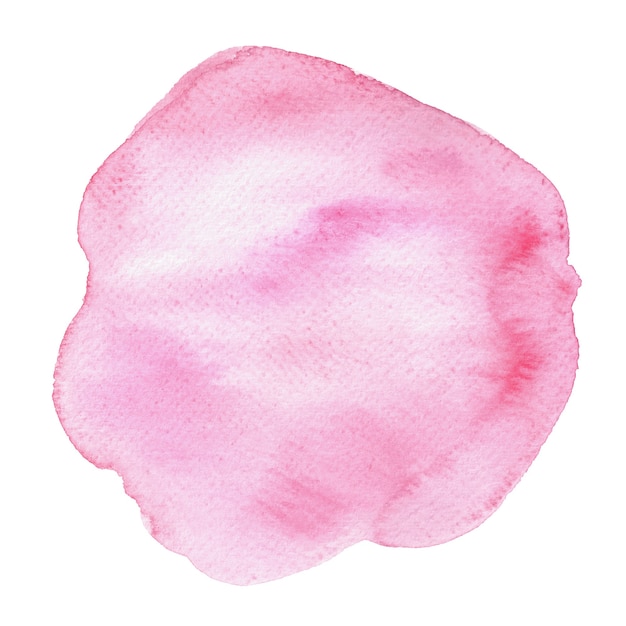 Abstract pink watercolor on white. Colored splashes on paper. 