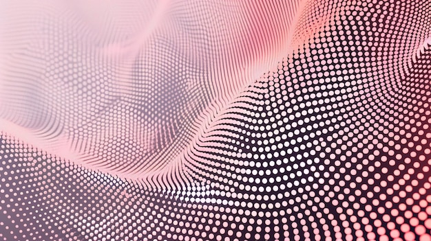 Photo abstract pink and white dotted pattern creating a wavy texture