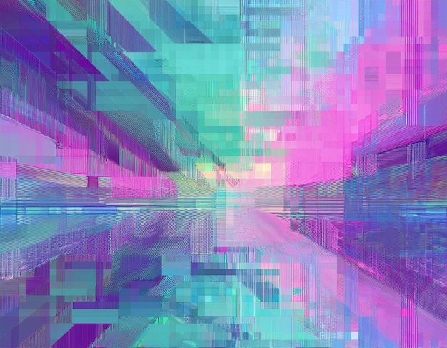 Abstract Pixelated Digital Noise Background Futuristic Glitch Texture with Modern Tech Aesthetic