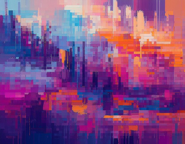 Abstract Pixelated Digital Noise Background Futuristic Glitch Texture with Modern Tech Aesthetic