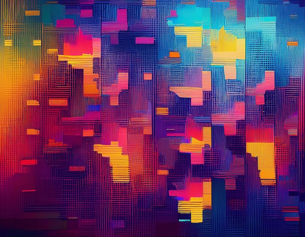 Abstract Pixelated Digital Noise Background Futuristic Glitch Texture with Modern Tech Aesthetic