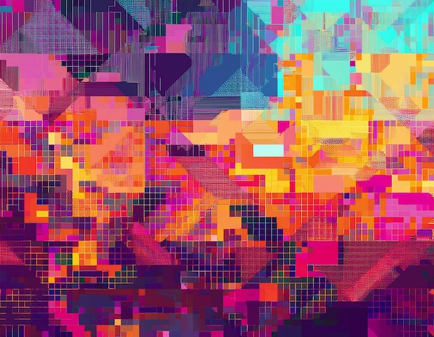 Photo abstract pixelated digital noise background futuristic glitch texture with modern tech aesthetic