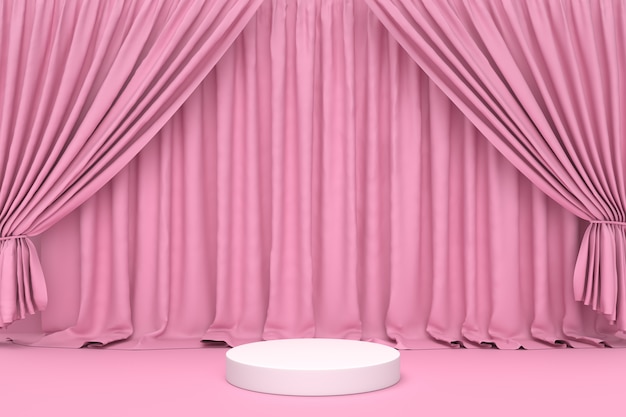 Abstract podium mock up pastel pink