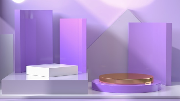 Abstract Podium Pastel color composition Purple pastel podium background