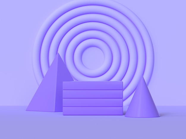 abstract podium purple scene geometric shape 3d rendering