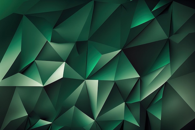 Abstract polygonal background in dark green Origami styled artistic geometric illustration with gradient brand new design for your company