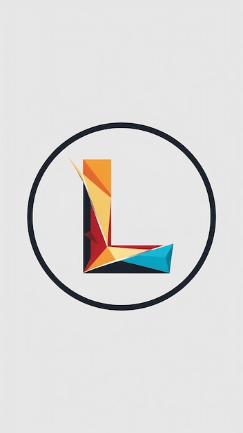 Photo abstract polygonal round circle l letter icon company logo sign