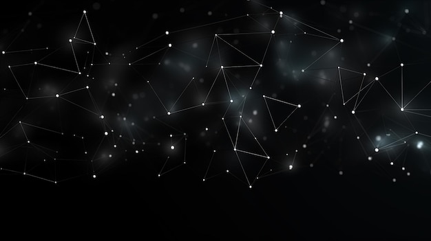 Abstract polygonal space low poly dark background with connecting dots and lines Connection structure