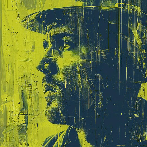 Photo abstract portrait of a construction worker