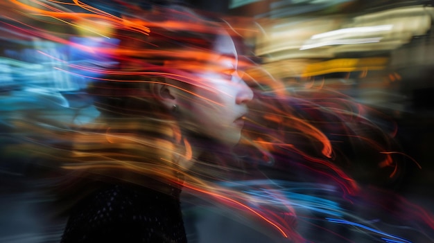 Abstract Portrait With Lights