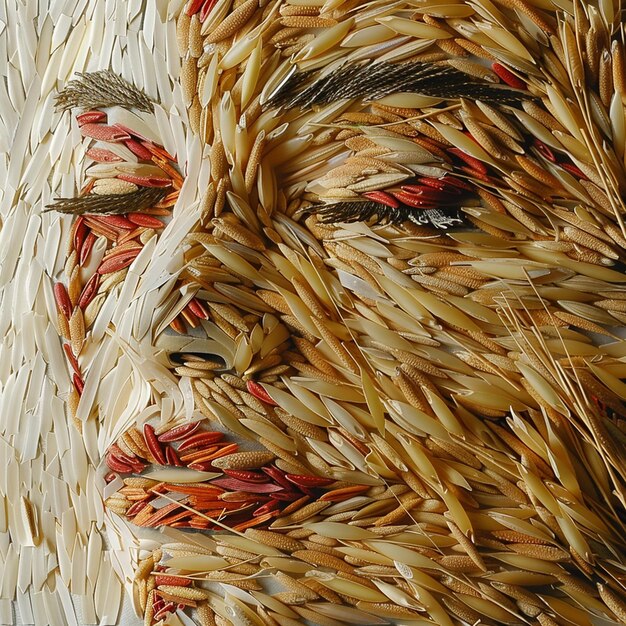 Abstract Portraits Using Rice Wheat and Maize