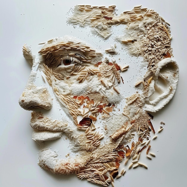 Abstract Portraits Using Rice Wheat and Maize