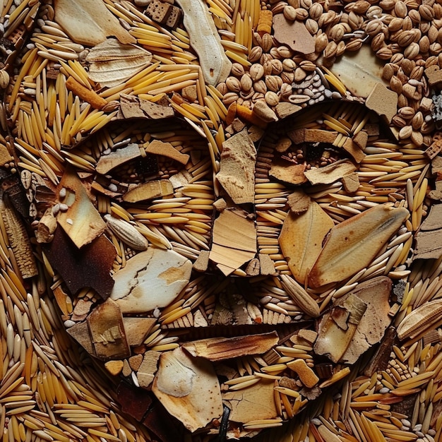 Abstract Portraits Using Rice Wheat and Maize