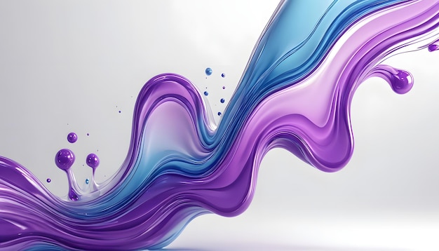 Abstract Purple and Blue Liquid Wave