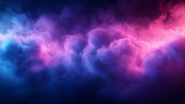 Photo abstract purple and blue smoke on a black background