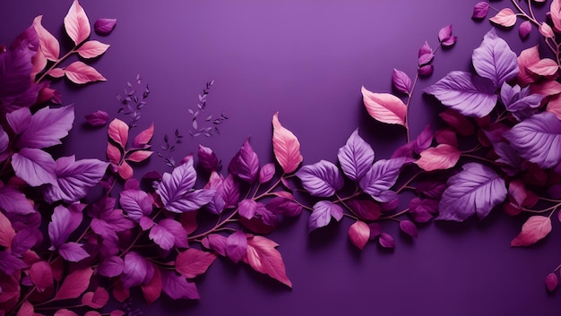 Abstract purple color background with purple color leaves design wallpaper