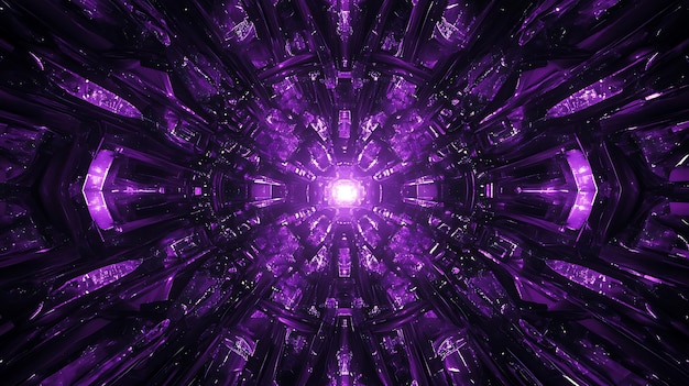 Photo abstract purple geometric tunnel