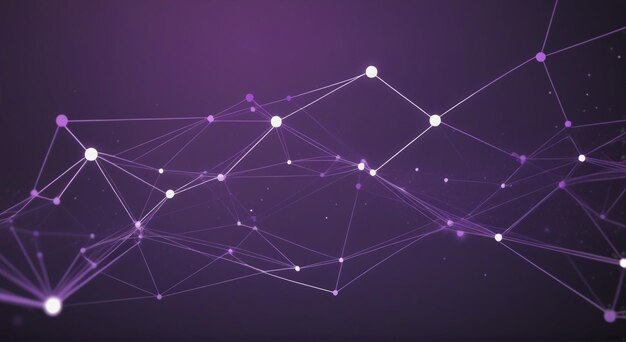 Abstract Purple Geometrical Network Connectivity with Dots Lines and Plexus Effect