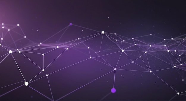 Abstract Purple Geometrical Network Connectivity with Dots Lines and Plexus Effect