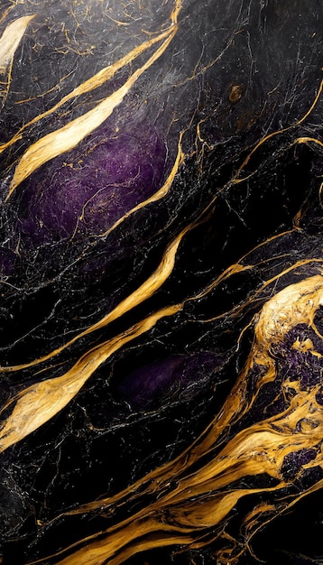 Abstract purple and gold marble wallpaper