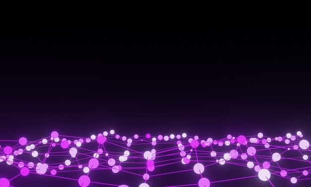 abstract purple grid particles background