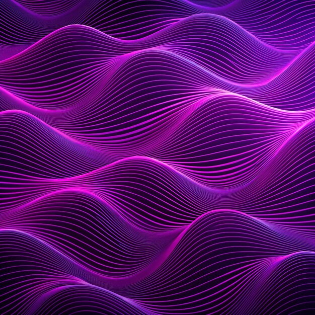 Photo abstract purple line waves background